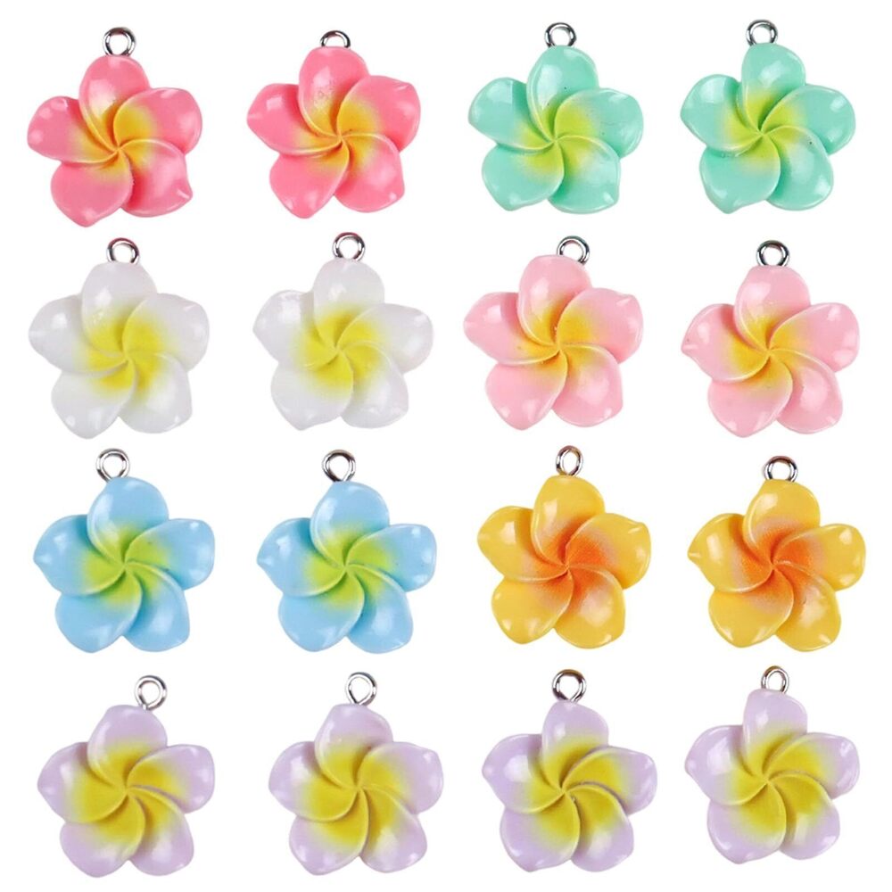 5988 70pcs Flower Necklace Pendants Dangle Earring Charms 7 Color Flower